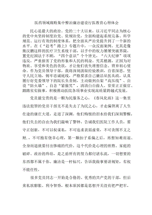 2023年开展医药领域腐败集中整治廉洁建设行医教育心得体会 合计4份.docx