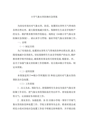 小学气象灾害防御应急预案.docx