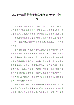纪检干部队伍教育整顿学习心得体会(10篇).docx