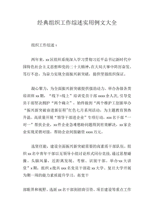 经典组织工作综述实用例文大全.docx