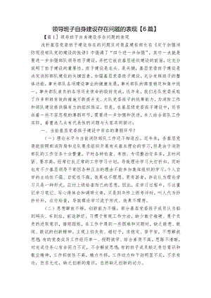 领导班子自身建设存在问题的表现【6篇】.docx