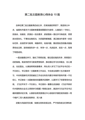 第二批主题教育心得体会10篇.docx