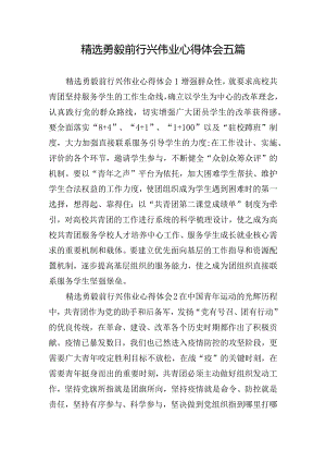 精选勇毅前行兴伟业心得体会五篇.docx