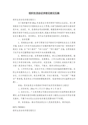组织生活会征求意见意见五篇.docx