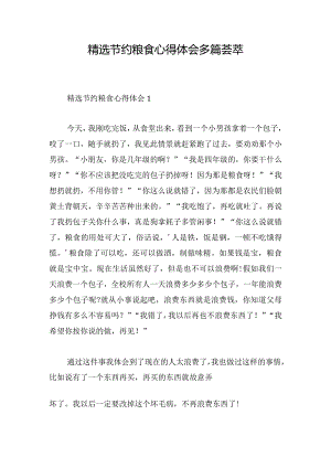 精选节约粮食心得体会多篇荟萃.docx