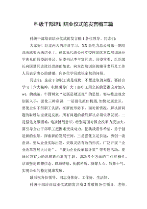 科级干部培训结业仪式的发言稿三篇.docx