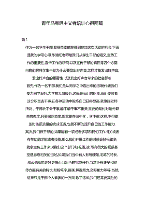 青年马克思主义者培训心得两篇.docx