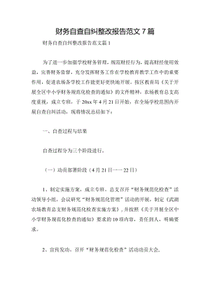 财务自查自纠整改报告范文7篇.docx