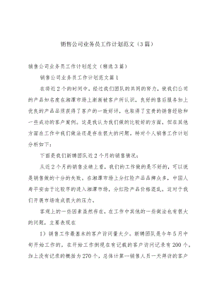 销售公司业务员工作计划范文（3篇）.docx