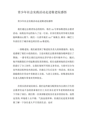 青少年社会实践活动走进敬老院感悟.docx