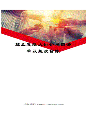 解放思想大讨论问题清单及整改台账.docx