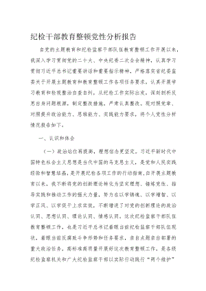 纪检干部教育整顿党性分析报告.docx