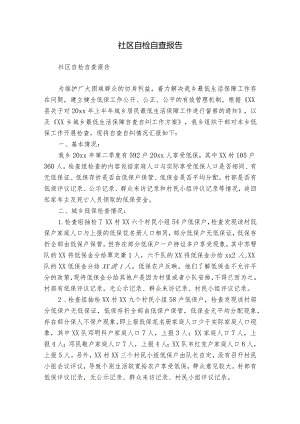 社区自检自查报告.docx