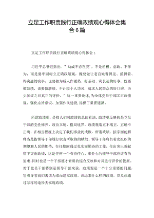 立足工作职责践行正确政绩观心得体会集合6篇.docx