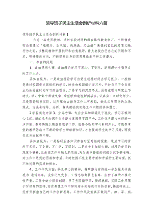 领导班子民主生活会剖析材料六篇.docx