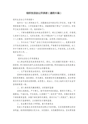 组织生活会公开承诺(通用6篇).docx