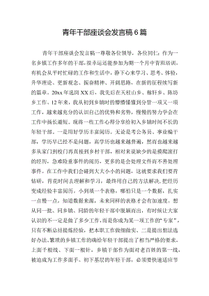 青年干部座谈会发言稿6篇.docx
