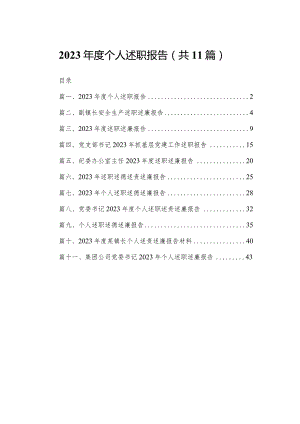 （11篇）2023年度个人述职报告参考范文.docx