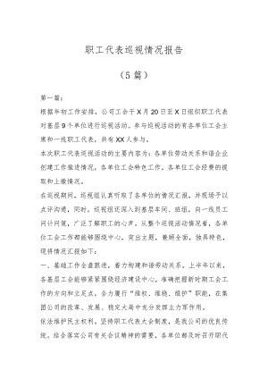 职工代表巡视情况报告（5篇）.docx