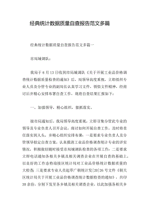 经典统计数据质量自查报告范文多篇.docx