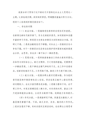 组织委员2023年教育专题组织生活个人检查材料范文.docx