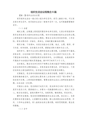 组织生活会议程集合6篇.docx
