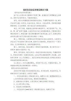 组织生活会征求意见集合9篇.docx