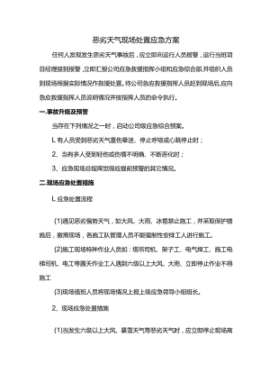 恶劣天气现场处置应急方案.docx