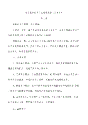 电信服务公司年度总结报告（共3篇）.docx