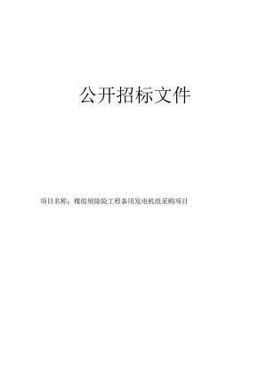 橡胶坝除险工程备用发电机组采购项目招标文件.docx