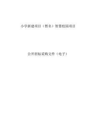 小学新建项目（暂名）智慧校园项目招标文件.docx