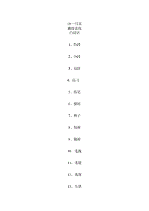 19一只窝囊的老虎的词语.docx