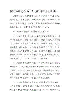 国企公司党委2023年基层党组织述职报告.docx