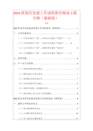 2024抓基层党建工作述职报告精选3篇合辑（最新版）.docx