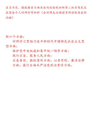 求真务实、狠抓落实方面存在问题检视剖析第二批专题民主生活会个人对照检查材料（含对照反面典型案例剖析存在的问题）.docx