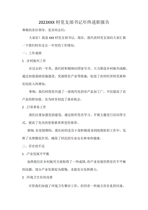2023XXX村党支部书记年终述职报告.docx
