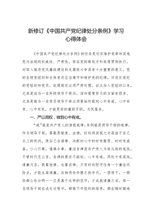 2024版新修订中国共产党纪律处分条例学习心得体会五篇.docx
