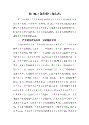 院2023年纪检工作总结.docx