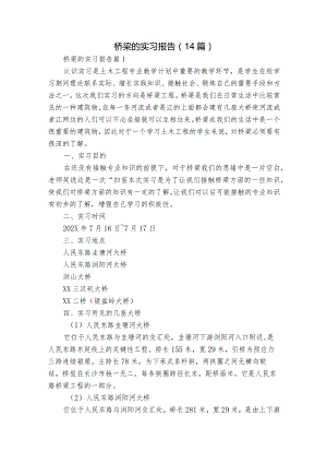 桥梁的实习报告（14篇）.docx