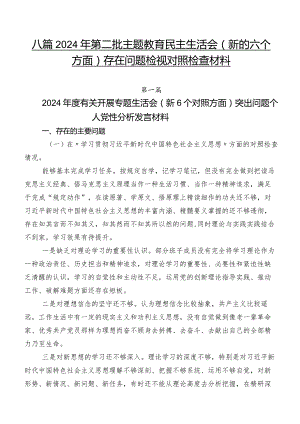 八篇2024年第二批学习教育民主生活会(新的六个方面)存在问题检视对照检查材料.docx