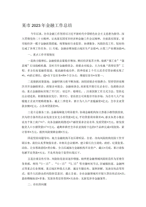 某市2023年金融工作总结.docx