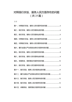 2024对照践行宗旨、服务人民方面存在的问题(精选25篇).docx