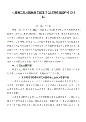 七篇第二批集中教育专题生活会对照检查剖析检视材料.docx
