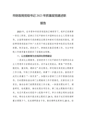 市财政局党组书记2023年抓基层党建述职报告.docx