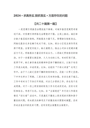 （20篇）2024“求真务实、狠抓落实”方面存在的问题.docx