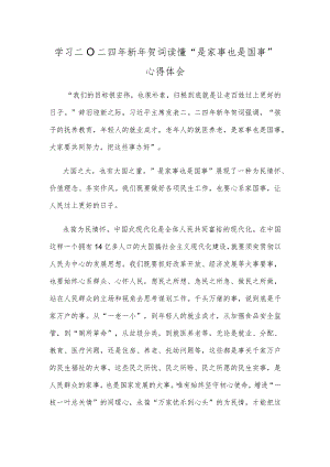 学习二〇二四年新年贺词读懂“是家事也是国事”心得体会.docx