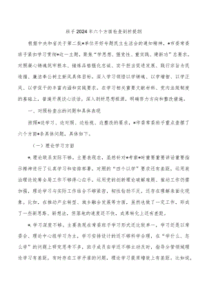 班子2024年六个方面检查剖析提纲.docx