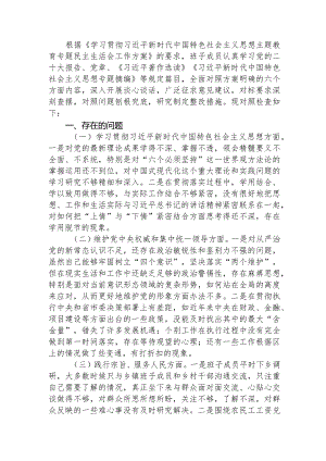 （班子）2023年主题教育专题民主生活会对照检查4200字（践行宗旨等6个方面）.docx