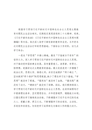 2023年度主题教育专题民主生活会会前学习研讨发言材料（精选两篇合辑）.docx
