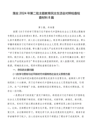 落实2024年第二批学习教育民主生活会对照检查检查材料8篇.docx